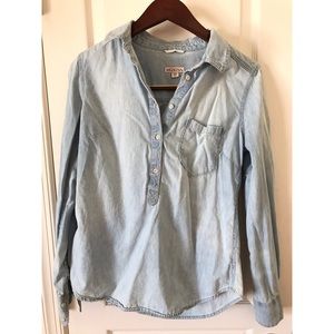 Jean Half Button Down Top